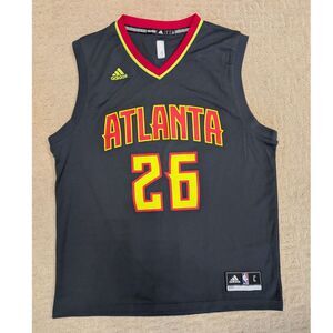 NBA Adidas Jersey Large Kyle Korver 26 Atlanta Hawks Grey Red Neon Green